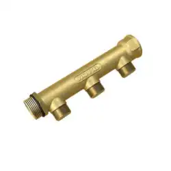 Wavin 3/4" jakotukki 3 lähdöllä 1/2" Keskietäisyys 50 mm.
