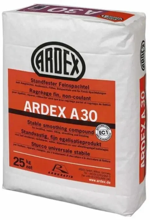 Ardex A30, lattia- ja seinätasoitemassa 12,5 kg.