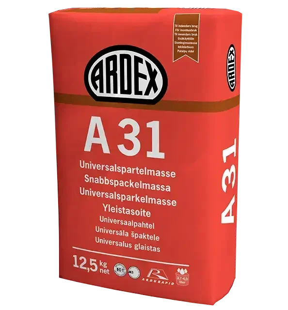 Ardex A31, lattia- ja seinätasoitemassa 12,5 kg.