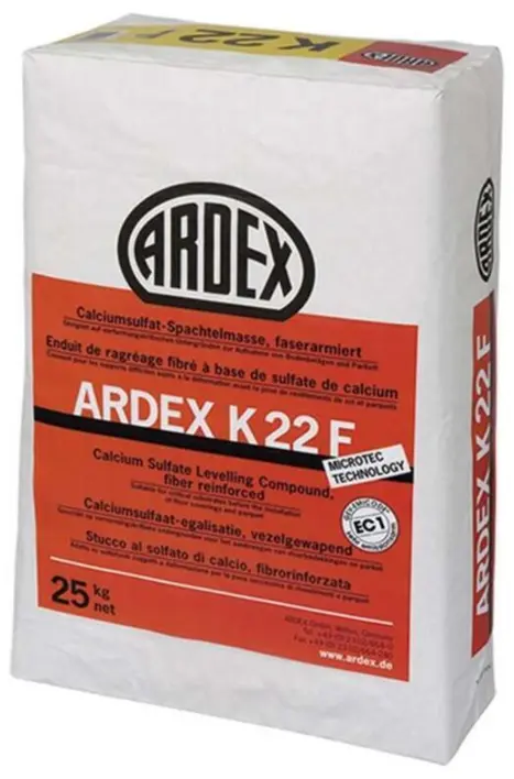 Ardex K 22 F, kuituvahvistettu kipsitäyttömassa 25 kg.