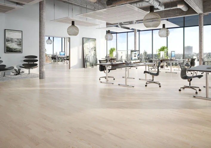 Moland Molaloc Ask, 3-lankkuinen parketti, valkoinen mattalakka