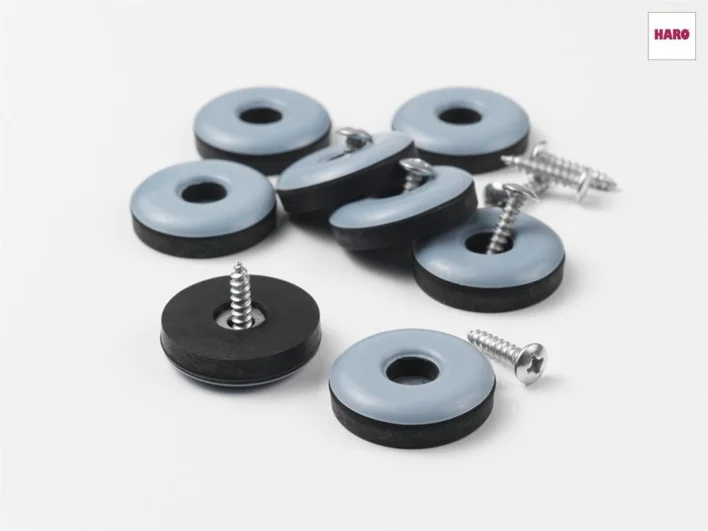 Tefloniset tuolinluistimet - pyöreä, ruuvikiinnitys