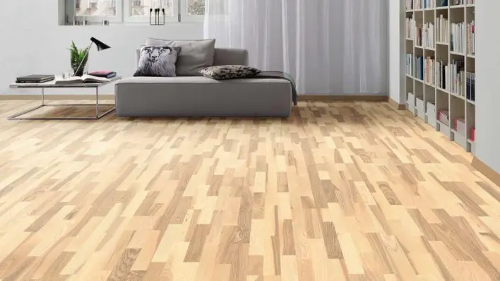 Saarnin 3-lautainen parkettilattia vaalea valkoinen Favorit nD