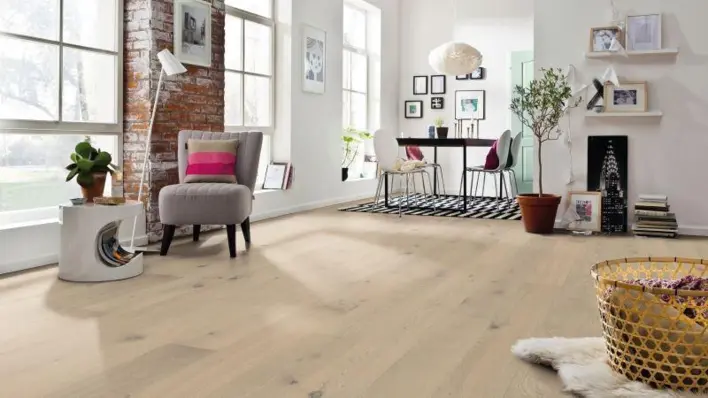 Haro lankkulattia - Tammi hiekanharmaa Sauvage harjattu nD