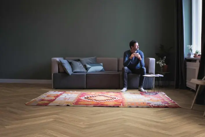 Sildebensparketti Allegro - Tammi vaalea valkoinen Trend harjattu nD