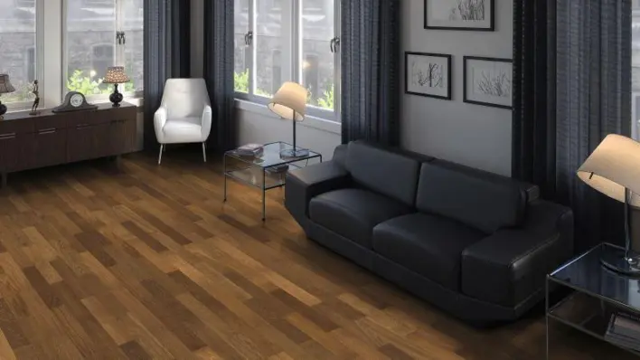 Kalaluuparketti Allegro - Afrikkalainen tammi Light Trend harjattu nL+