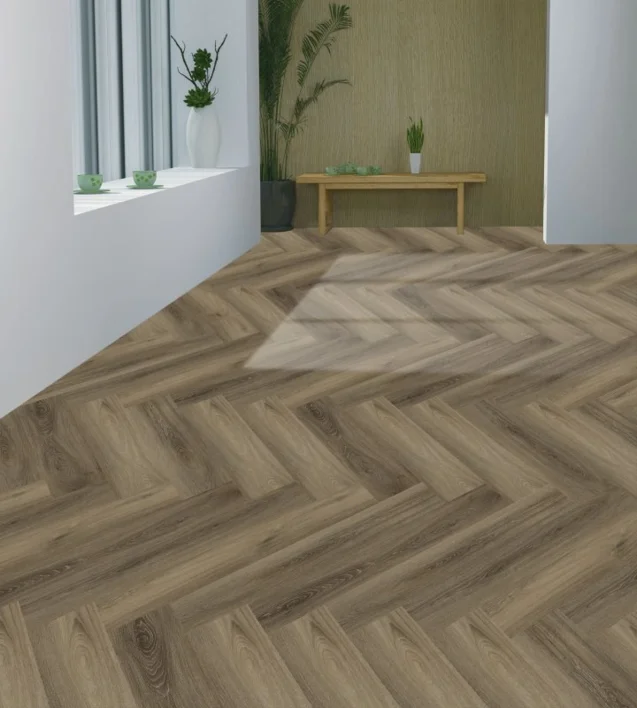 Meltex luksus vinyylilattia 7,5 mm, tumma kalanruoto