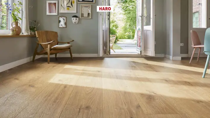 Haro laminaattilattia Aqua - lankkulattia, tammi Portland natur