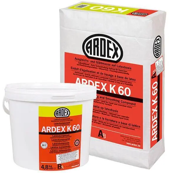 Ardex K60 ja Lateksiemulsio - Lattiatasoitemassa