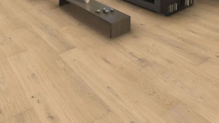 Haro lankkuparketti - Tammi vaaleanvalkoinen Markant harjattu nL+