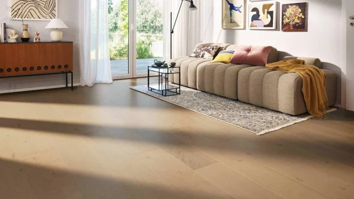 Haro lankkulattia - Tammi hiekanharmaa Sauvage harjattu nL+