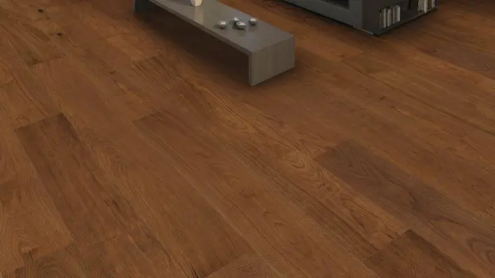 Haro lankkulattia - Savustettu tammi Sauvage harjattu nD