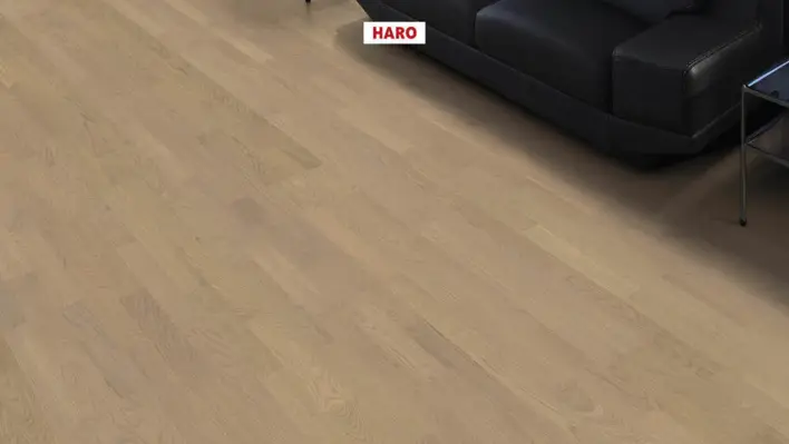 Haro parkettilattia - Tammi hiekanharmaa Naturale harjattu nD