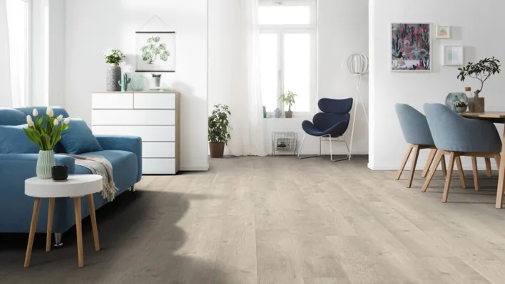 Haro laminaatti - Lankkulattia, Tammi Bergamo, Hopeanharmaa - JÄÄMYYNTI