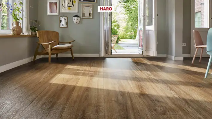 Haro laminaattilattia Aqua - Lankkulattia, Tammi Eleganza savustettu