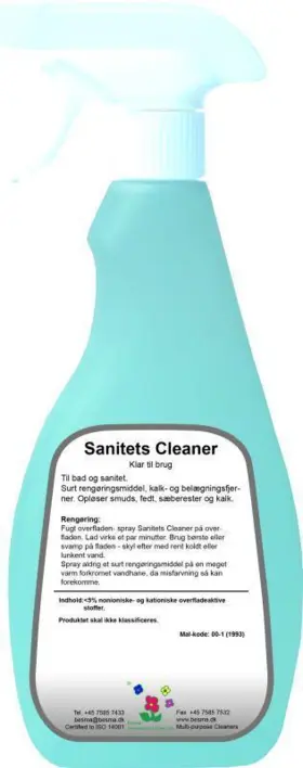 Sanitets Cleaner – Puhdistusaine ja kalkinpoisto saniteettitiloille - RESTSALG