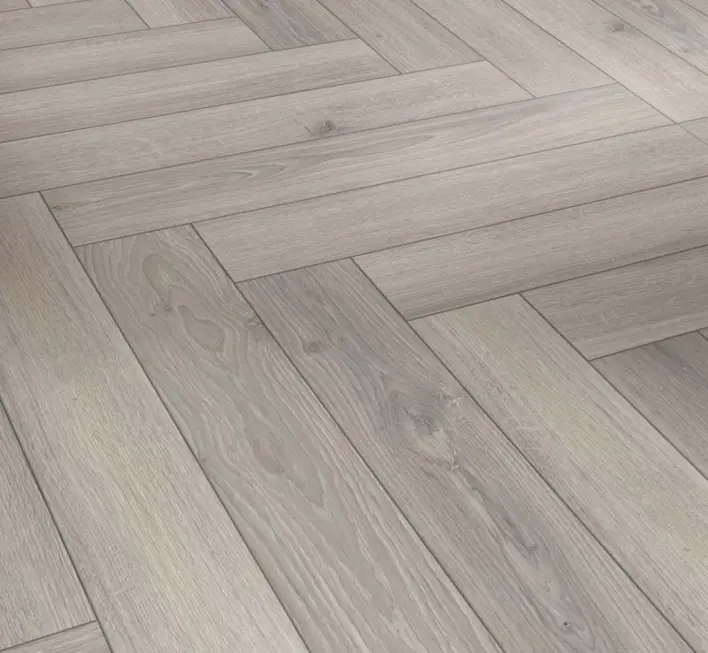 Parador Trendtime 3 - Tammi Studioline vaaleanharmaa luonnollinen mattarakenne, kalasruoto