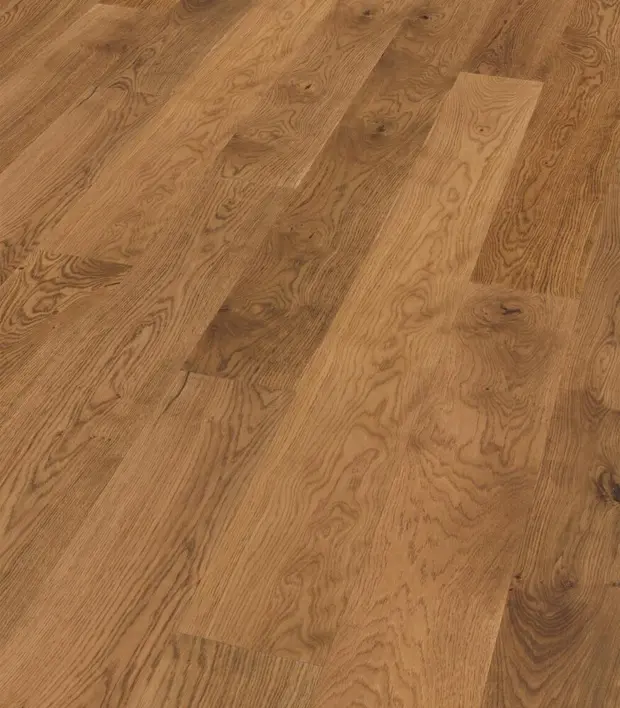 Tammi Plank Rustiikki, puoliksi savustettu, harjattu, mattalakkapinta, 2450 x 240 mm.