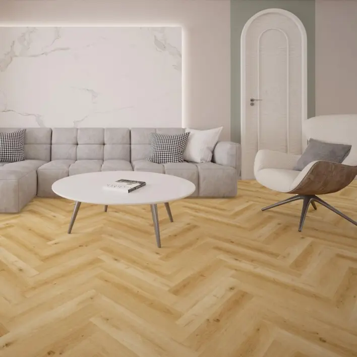LVT vinylklik - Kingsize, Vaalea luonnonsävy - Sillinruoto 185