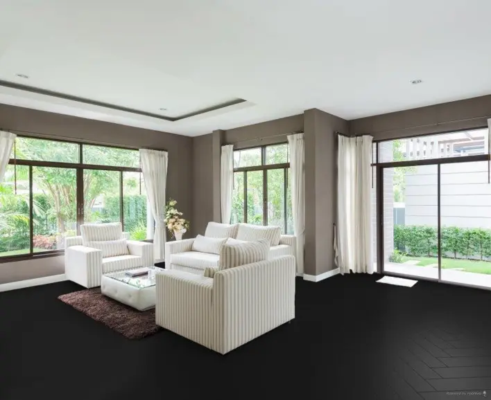 SPC-vinyyliklikkilattia - kalanruoto, uni musta U190