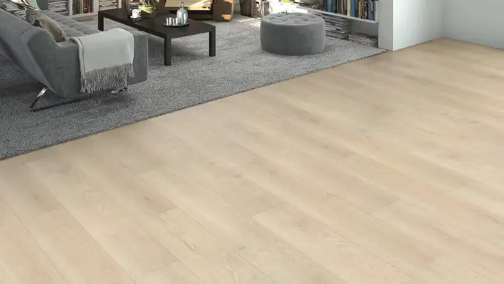 Haro laminaattilattia - lankkulattia, tammi Flavia valkoinen