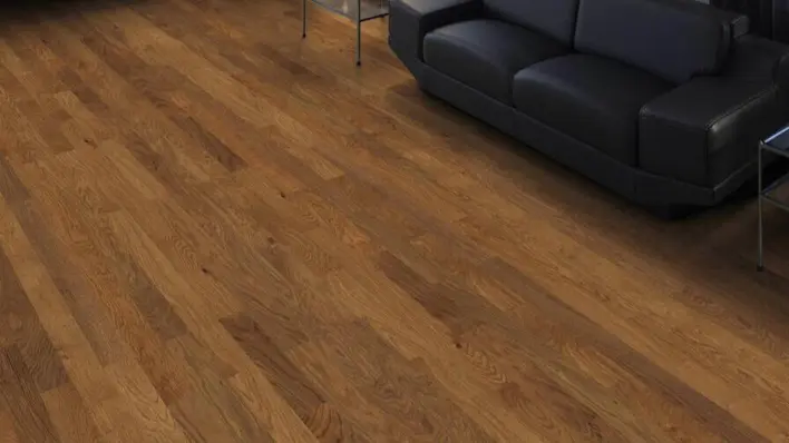 Ruodokuviollinen parketti Allegro - Savustettu tammi Naturale harjattu nL+