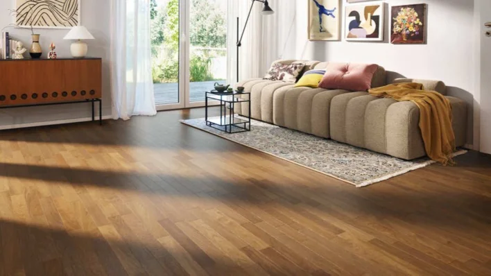 Ruodokuviollinen parketti Allegro - Savustettu tammi Naturale harjattu nL+