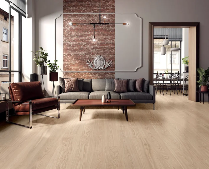 Moland Circular Plank, Oak French White