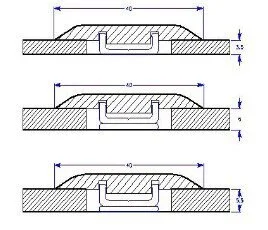 Siirtymäprofiili, jonka korkeus on säädettävissä 3,5–5,5 mm.