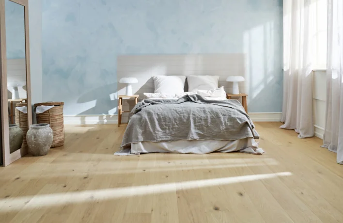 Timberman Slotsplank - Tammi Accent, harjattu, Ultramat-valkoinen lakka