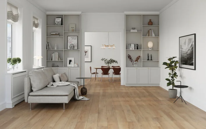 Moland Bastion Vinyl Wideplank, Beige tammi, 220x1828 mm.