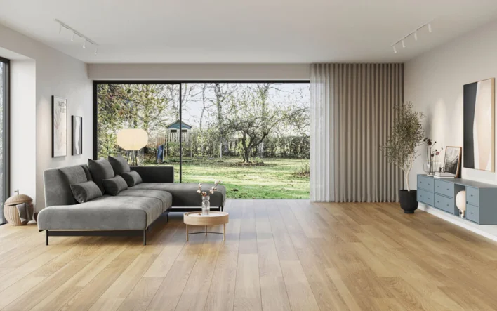 Moland Bastion Vinyl Wideplank, Vaalea luonnontammi, 220x1828 mm.