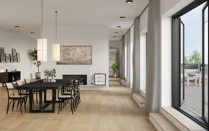 Moland Bastion Vinyl Wideplank, Pölyinen tammi, 220x1828 mm.