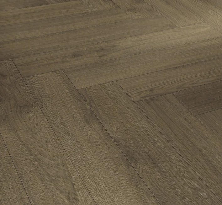 Parador Trendtime 3 - Tammi Mont Blanc tummanruskea mattapintainen rakenne, ruotokuvio