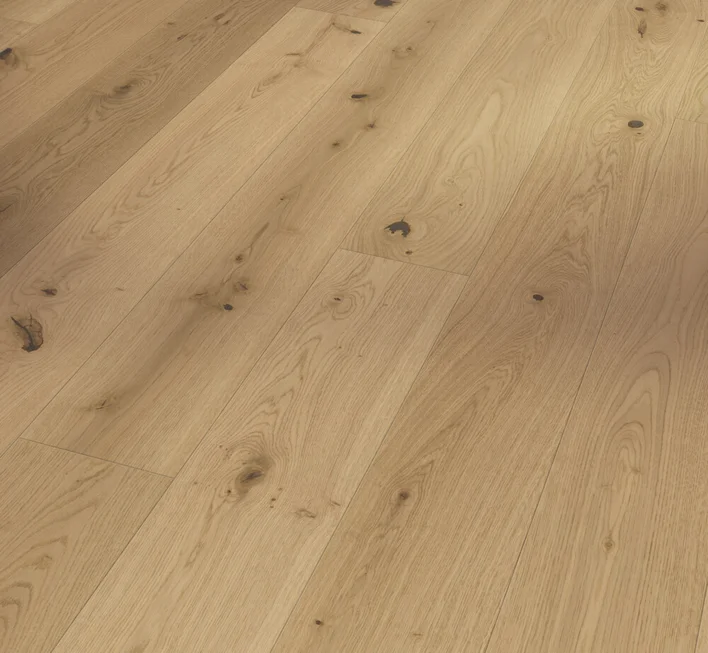 Parador puulattia Trendtime 4 - Tammi Lugana, kevyesti valkaistu, harjattu, Lauta