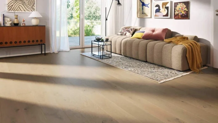 Haro lankkulattia - Tammi sand-harmaa Universal harjattu nL+