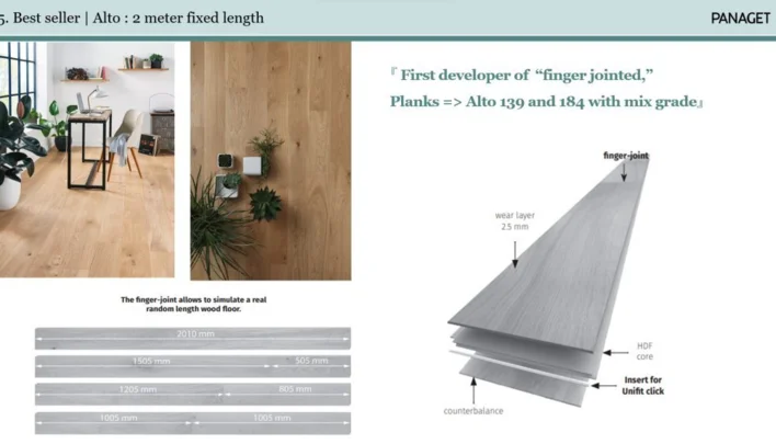 Panaget Ranskalainen tammilautalattia - Mix Topaze