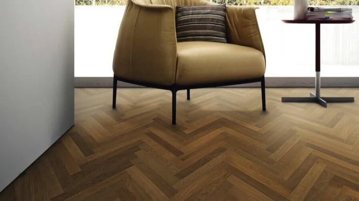 Siksakparketti Allegro - Afrikkalainen tammi light Trend harjattu nD