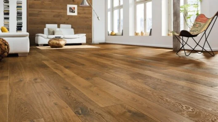 Haro lankkulattia - Savustettu tammi Sauvage harjattu nD