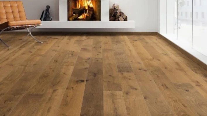 Haro lankkulattia - Savustettu tammi Sauvage harjattu nD