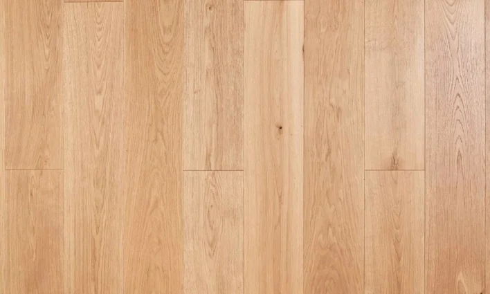 Puulattia - Tammi Herregårdsplank 260 mm. Harjattu luonnollinen mattalakk