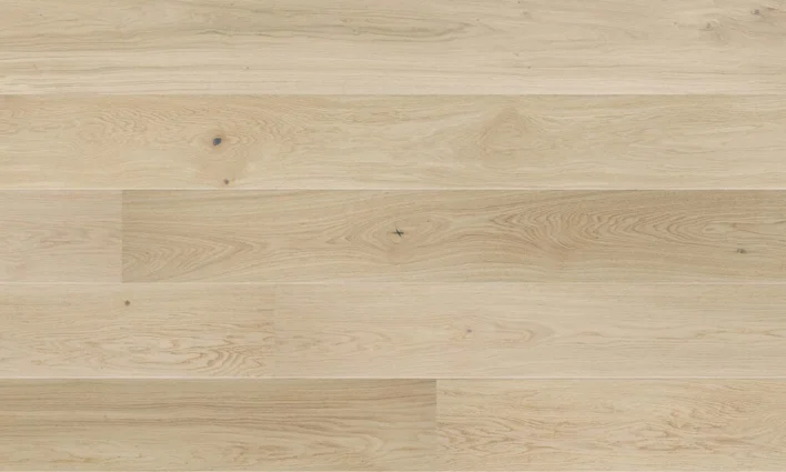 Puulattia - Tammilankku, luonnollinen, harjattu valkoinen mattalakk