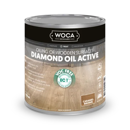 WOCA, Diamond Oil Active, Karamellinruskea - 2,5 litraa