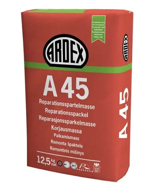 Ardex A45, latti- ja seinätasoitemassa 12,5 kg.