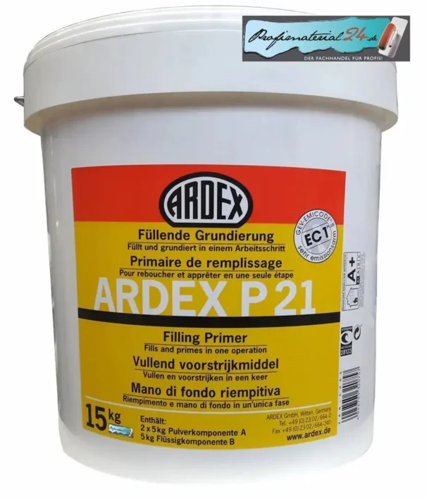 Ardex P21, tasoitepohjuste 12,5 kg.