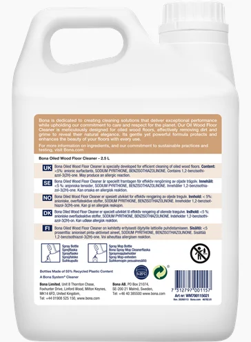 Bona Spray Mop -täyttö öljytyille lattioille