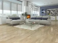 Puulattia - Tammi 3-sauvainen lamelliparketti, valkoinen mattalakk