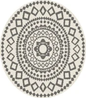 Ulkokäyttöön sopiva pyöreä matto, Ornament Night Ø 200 cm. - LOPPUERÄ